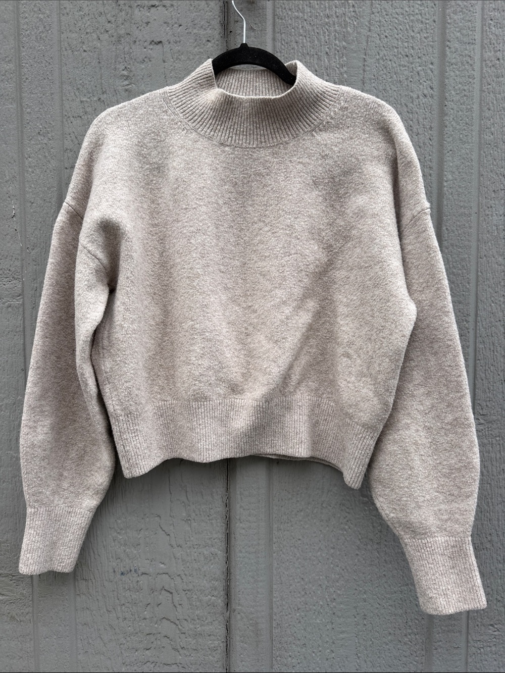 & Other Stories Wool Cozy Mock Neck Sweater - Light Beige Size: M